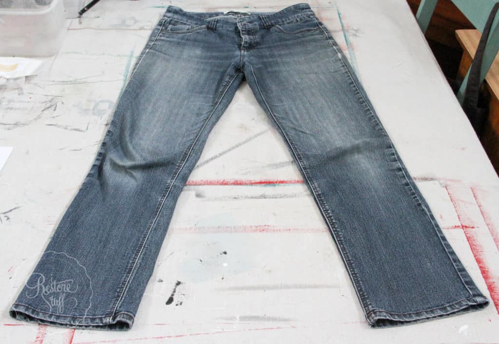 paint splattered jeans