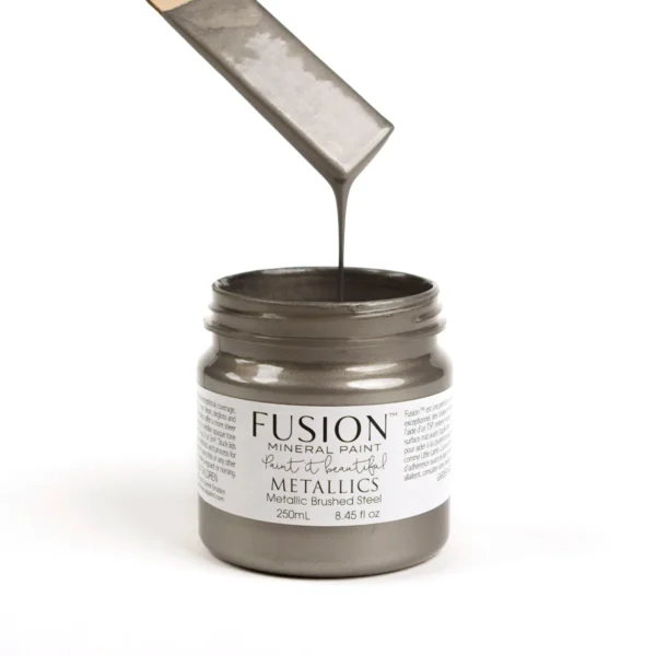 Metallic Fusion Mineral Paint - Brushed Steel - Image 4