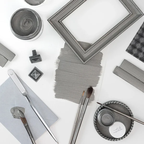 brushed steel flat lay