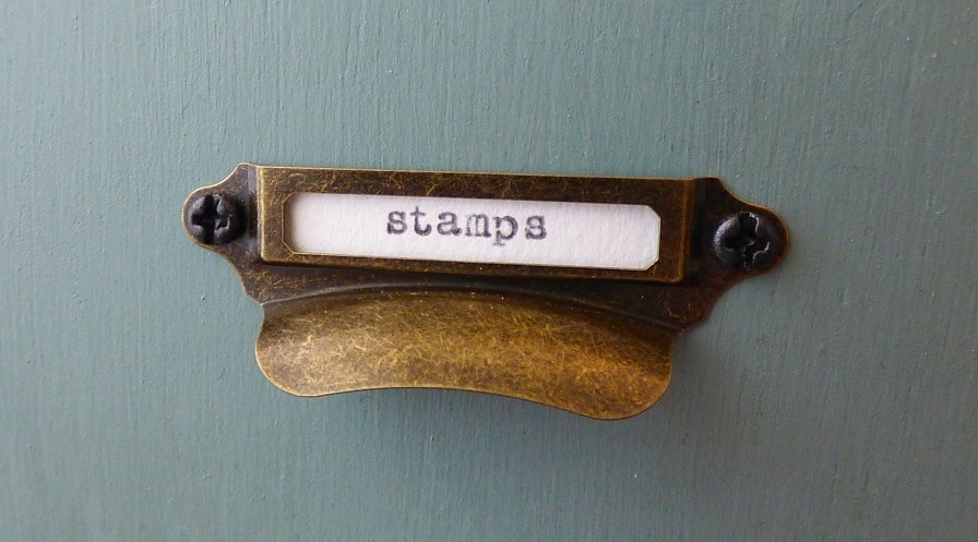 typewriter printed label