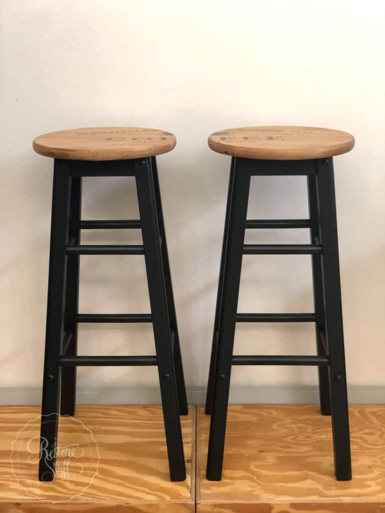 Stencil Industrial Farmhouse stools