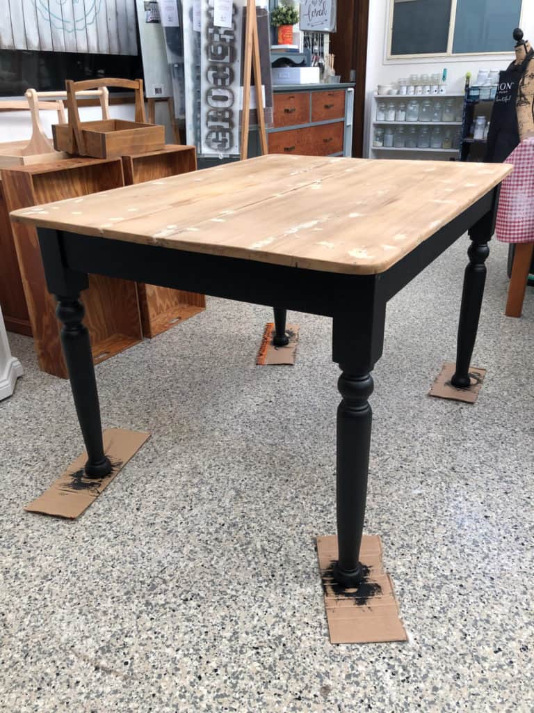 Black farmhouse store kitchen table