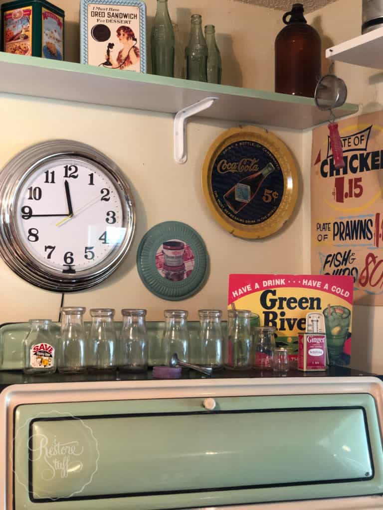 antiques & collectables bottles on stove top