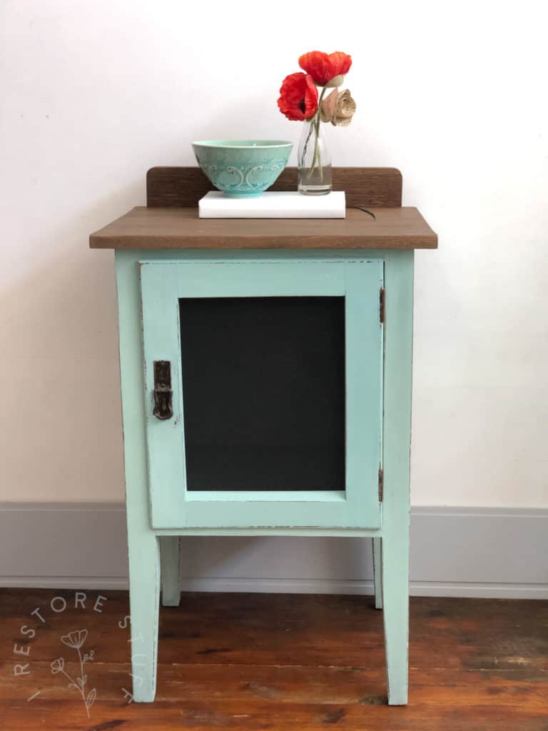 Pot cupboard in Eulalie's Sky Miss Mustard Seed's Milk Paint