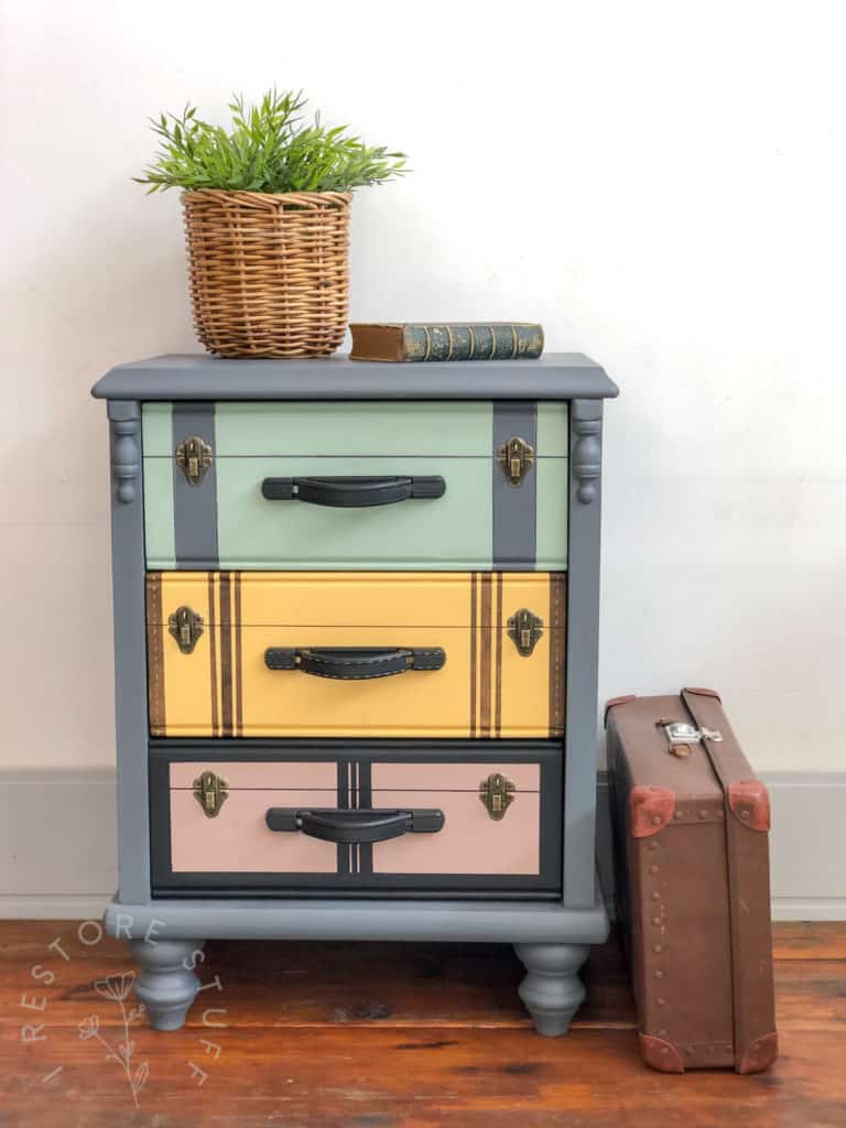 Vintage Painted Suitcase Makeover - Girl in the Garage