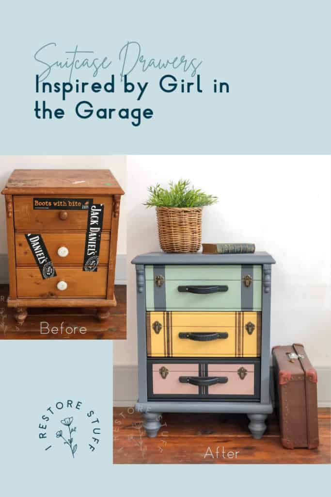 Vintage Trunk Painted Nightstand - Girl in the Garage®