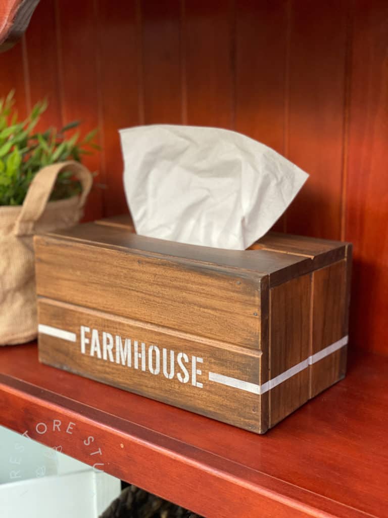 Farmhouse tissue box cover