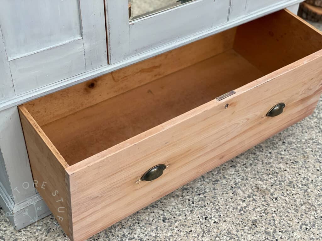 open drawer of large wardrobe