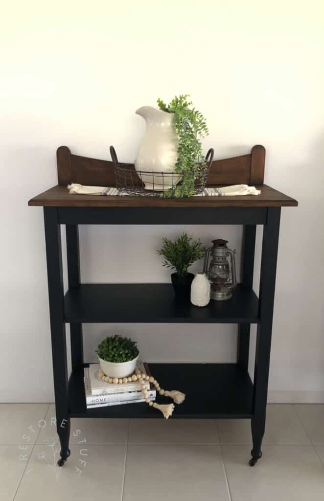 Styled Edwardian trolley in farmhouse style.