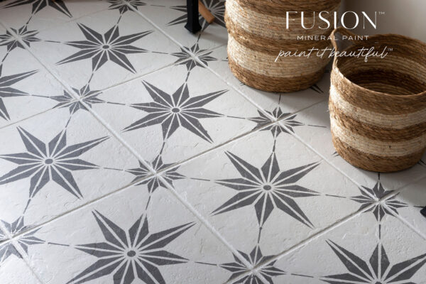 Hazelwood stenciled floor tiles