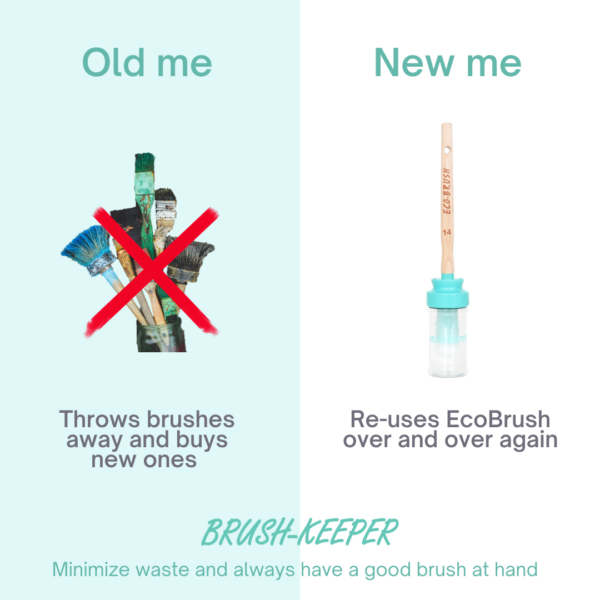 brushkeeper eco brushes, old me vs new me