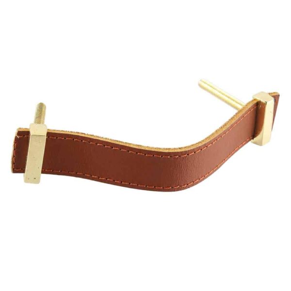 Faux Leather Pull Handle Brown