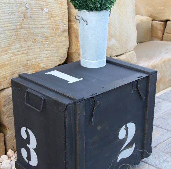 Another Army Box Up-cycled to Side Table with Milk Paint