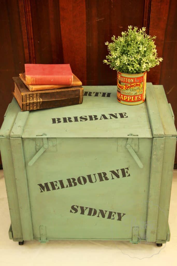 Vintage Army Box Transformed into Industrial Side Table - I Restore Stuff