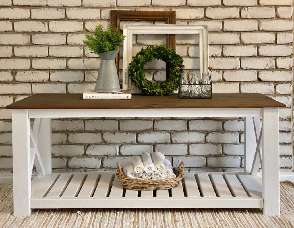 White farmhouse side table top