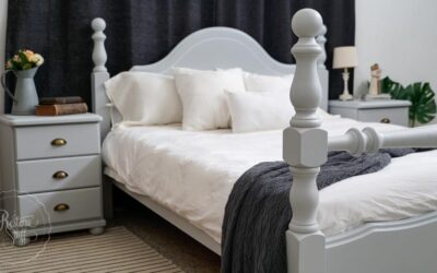 Queen Bedroom Suite Makeover in Fusion Mineral Paint – Sterling