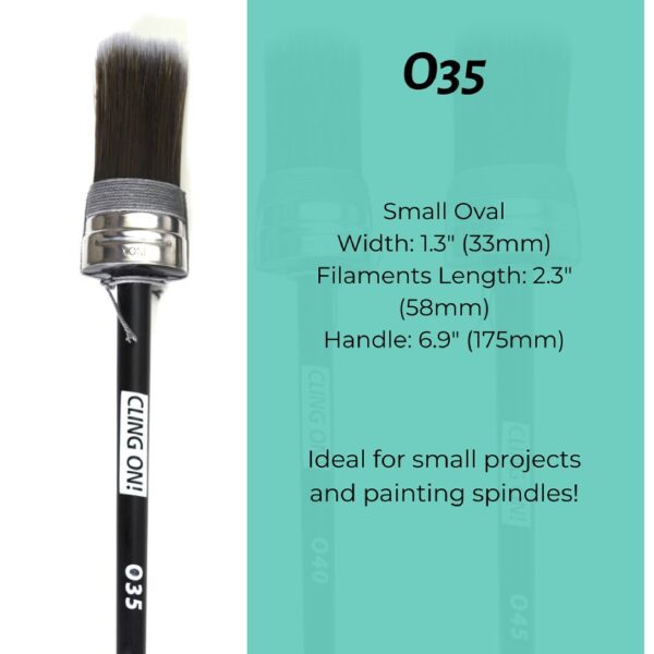 O35 Cling on brush oval 35