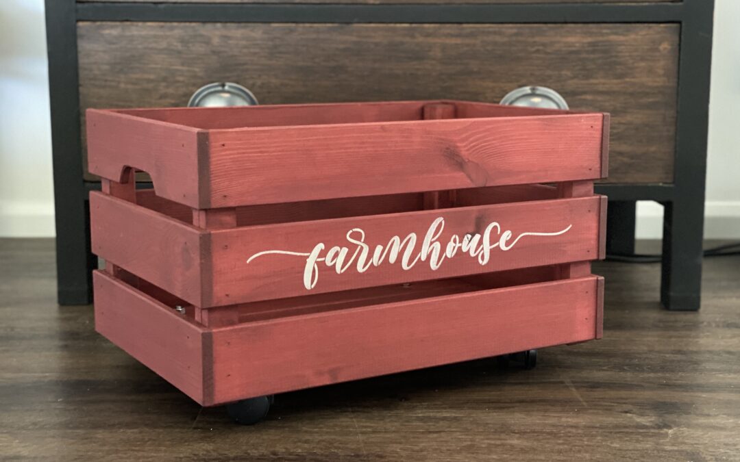 Easy Farmhouse Crate on Wheels using Artisan Chalk Finish