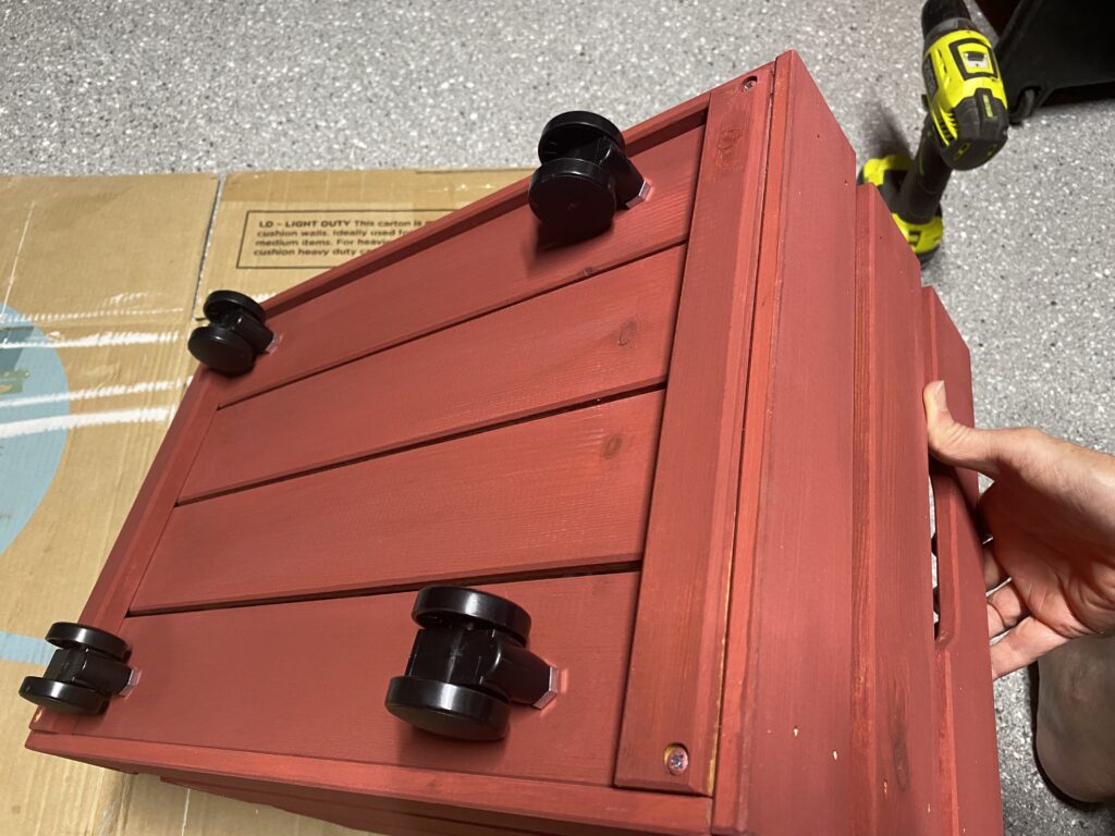IKEA wood crate with Merlot Artisan Chalk paint finish