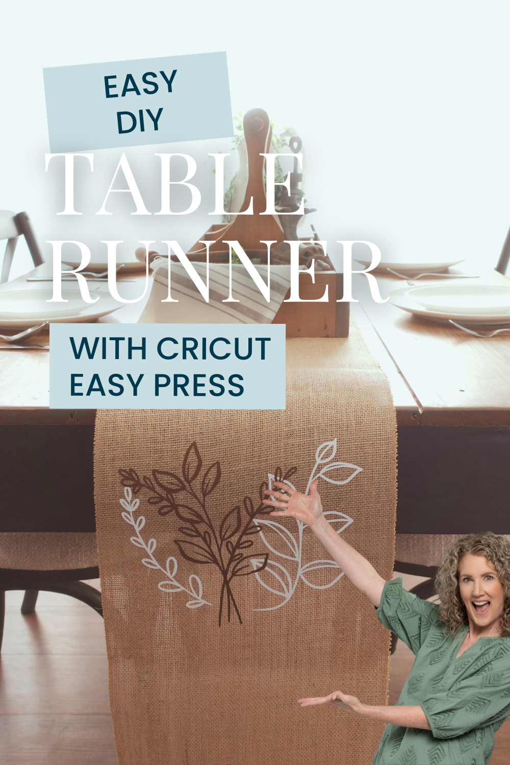 Pinterest pin for Cricut table runner