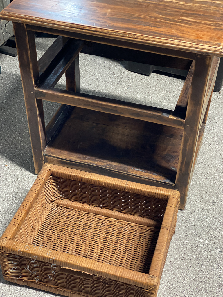 basket removed from side table