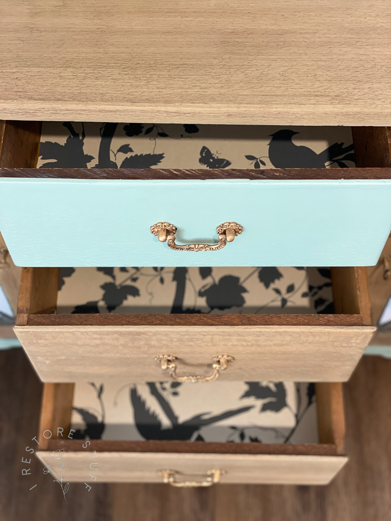 drawers with wallpaper lining
