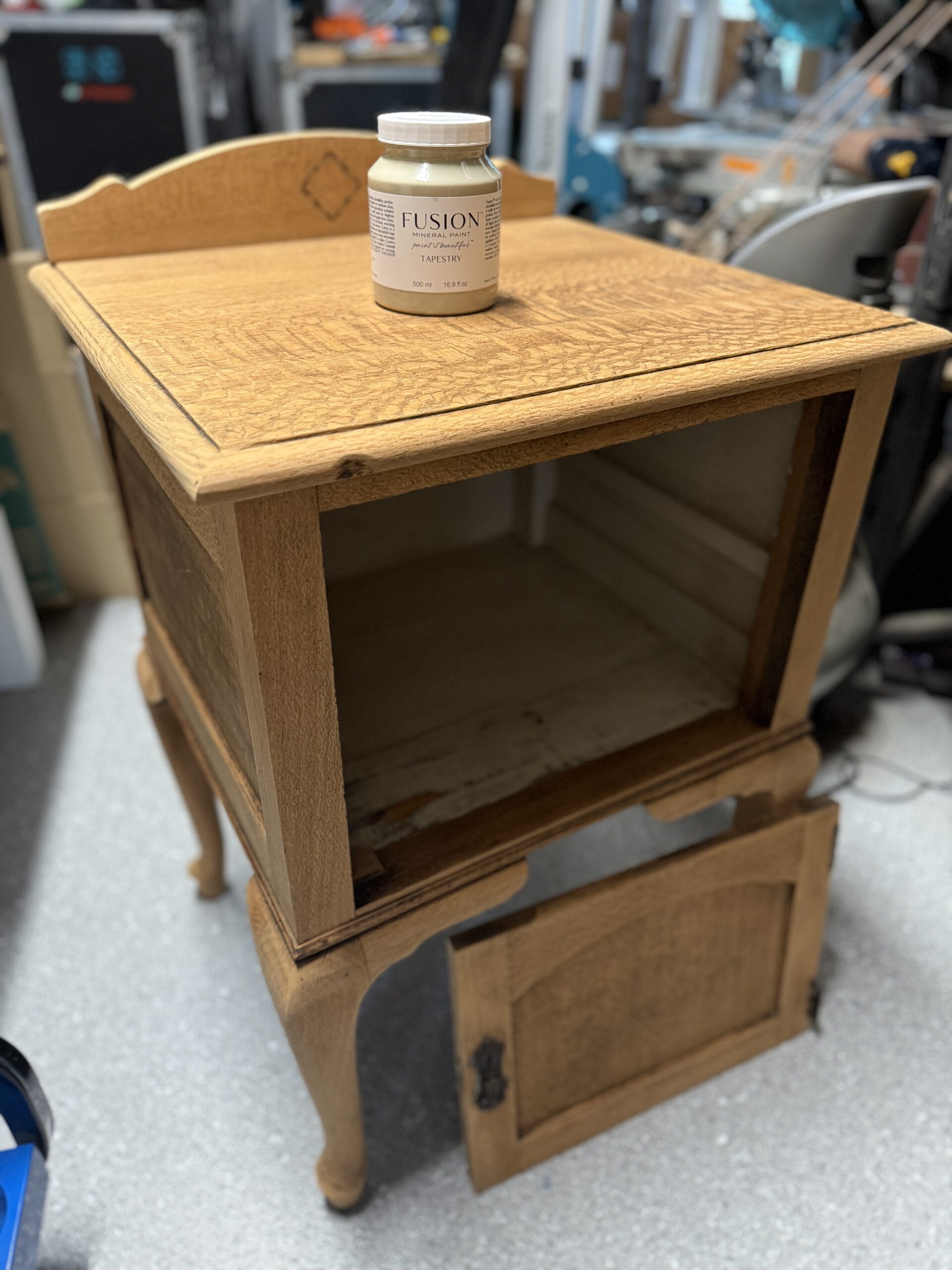 silky oak pot cupboard sanded