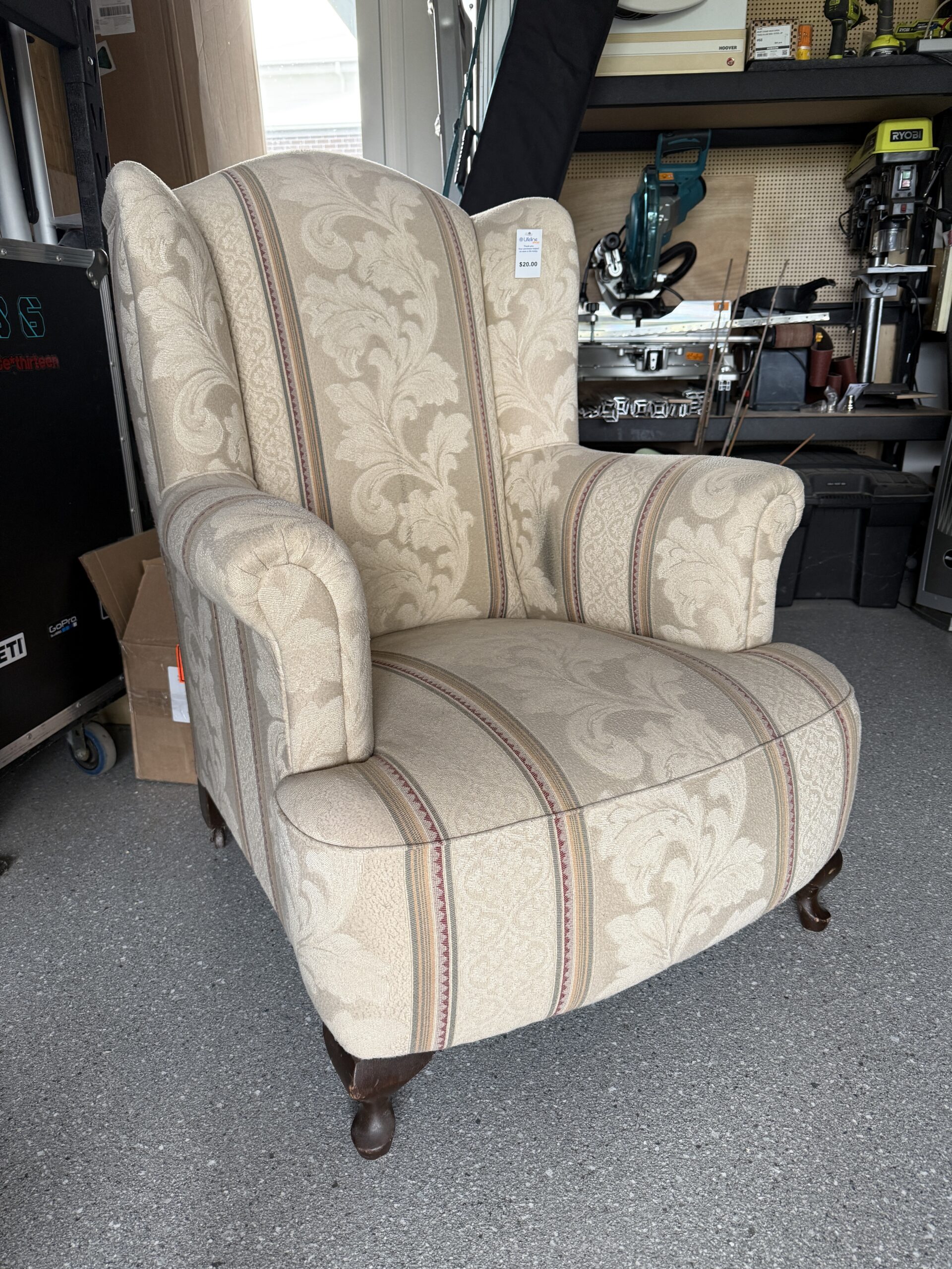 upholstered wingback chair