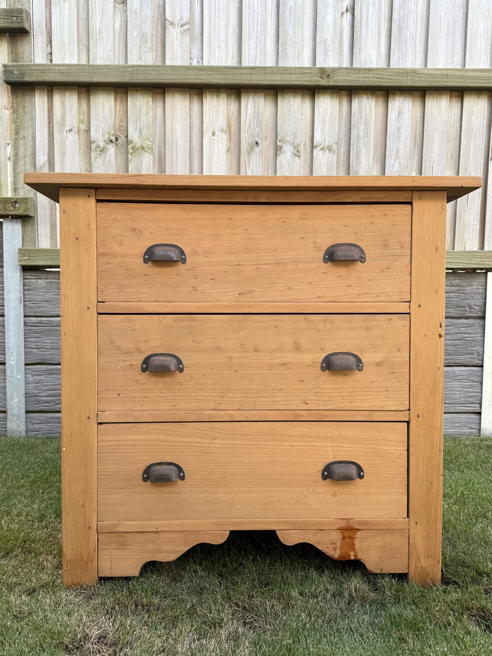 IMG_0163 Before - Orangey pine chest of drawers