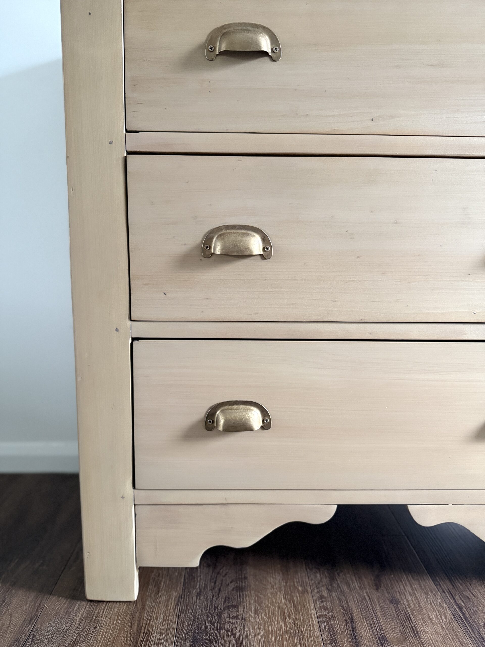 After - paint wash using Bellwood on pine drawers