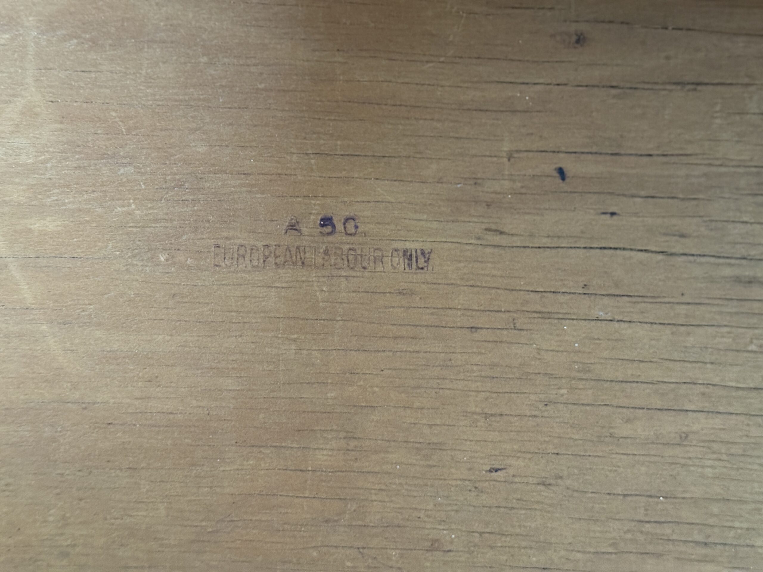 IMG_0212 European Labour Only mark in drawer.